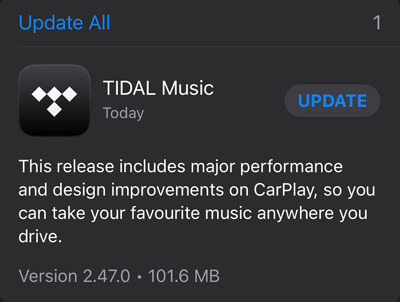 更新Tidal App